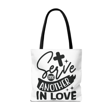 Faith Culture - Serve One Another in Love Christian Tote Bag - Galatians 5:13 Bible Verse