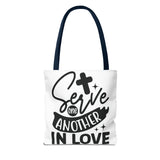 Faith Culture - Serve One Another in Love Christian Tote Bag - Galatians 5:13 Bible Verse