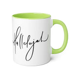 Faith Culture - Hallelujah - Christian Accent Coffee Mug, 11oz Light Green 11oz