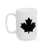 Faith Culture – Black Maple Leaf Mug – 11oz & 15oz | Bold Canadian Identity Cup 15oz