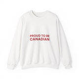 Faith Culture β Proud to Be Canadian Crewneck Sweatshirt β White | Classic Patriotic Statement Pullover