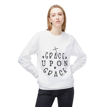 Faith Culture - Grace Upon Grace Christian Sweatshirt | John 1:16 Inspired Scripture Apparel