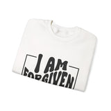 Faith Culture - I Am Forgiven Christian Sweatshirt Inspirational Bible Verse Pullover for Men and Women