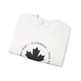Faith Culture – O Canada Circle Maple Leaf Crewneck Sweatshirt – White | True North Canadian Pride Pullover