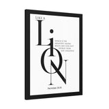 Like a Lion Proverbs 30:30 Minimalist Scripture Framed Wall Art