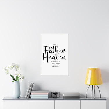 Faith Culture - Our Father in Heaven Christian Poster Matthew 6:9 Scripture Wall Art