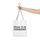 Faith Culture β Proud to Be Canadian Tote Bag | Bold Statement Carryall for Everyday Patriotism 13" Γ 13'' Beige