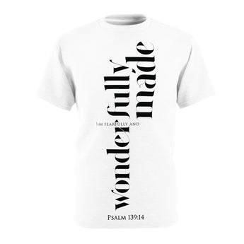 Fearfully and Wonderfully Made Psalm 139:14 Christian  Unisex Cut & Sew Tee (AOP)