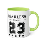 Faith Culture - Fearless Psalm 23 - Christian Accent Coffee Mug, 11oz Light Green 11oz