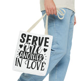 Faith Culture - Serve One Another in Love Christian Tote Bag - Galatians 5:13 Bible Verse