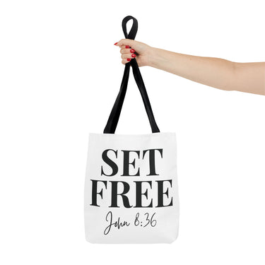 Faith Culture β Set Free John 8:36 Christian Tote Bag | Freedom in Christ Scripture Bag