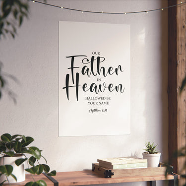 Faith Culture - Our Father in Heaven Christian Poster Matthew 6:9 Scripture Wall Art