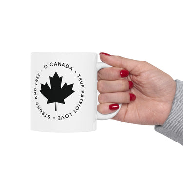 Faith Culture – O Canada True Patriot Love Mug – 11oz & 15oz | Minimalist Black Canadian Heritage Cup