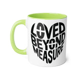Loved Beyond Measure Accent Mug - 11oz Coffee Mug for Gift Giving and Daily Inspiration Light Green 11oz