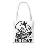 Faith Culture - Serve One Another in Love Christian Tote Bag - Galatians 5:13 Bible Verse