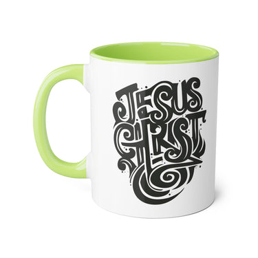 Faith Culture - Jesus Christ Is My Strength - Christian Accent Coffee Mug, 11oz Light Green 11oz