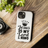 Jesus is My Lord and King Christian Tough Phone Case iPhone 15 Glossy