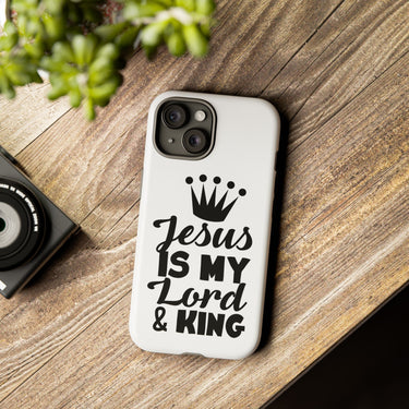 Jesus is My Lord and King Christian Tough Phone Case iPhone 15 Glossy