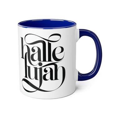 Faith Culture - Hallelujah - Christian Accent Coffee Mug, 11oz Blue 11oz