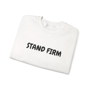 Faith Culture – Stand Firm Unisex Crewneck Sweatshirt – White | Christian Encouragement Sweatshirt Inspired by 1 Corinthians 16:13
