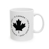 Faith Culture – O Canada True Patriot Love Mug – 11oz & 15oz | Minimalist Black Canadian Heritage Cup