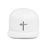 Faith Culture - Grace Cross - Christian Snapback Hat, Flat Bill Cap for Men and Women One size White