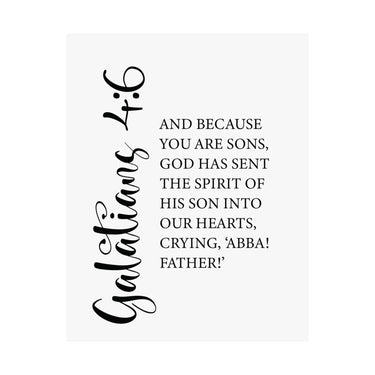 Faith Culture - Abba Father Christian Poster Galatians 4:6 Scripture Wall Art 11″ x 14″ Matte