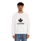Faith Culture β Classic Black Maple Canada Crewneck Sweatshirt β White | Minimalist Canadian Statement Pullover