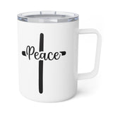 Faith Culture – Peace Cross – Christian Coffee and Tea Mug, 10oz 10oz White