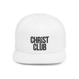 Faith Culture - Christ Club - Christian Flat Bill Snapback Hat One size White