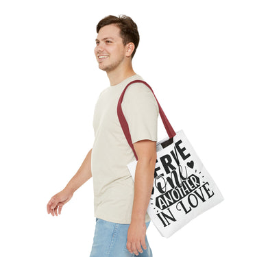 Faith Culture - Serve One Another in Love Christian Tote Bag - Galatians 5:13 Bible Verse