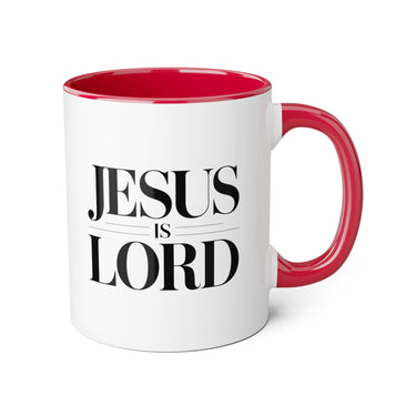 Faith Culture - Jesus Is Lord - Christian Accent Coffee Mug, 11oz Red 11oz