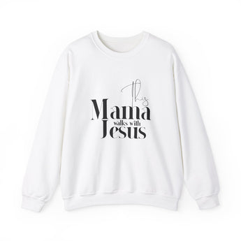 Faith Culture's This Mama Walks with Jesus Unisex Heavy Blend™ Crewneck Sweatshirt