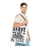 Faith Culture - Serve One Another in Love Christian Tote Bag - Galatians 5:13 Bible Verse