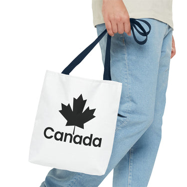 Faith Culture β Canada Maple Leaf Tote Bag | Bold Black & White Canadian Carryall 13" Γ 13'' Navy