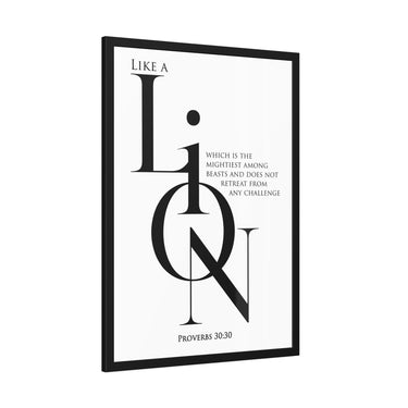 Like a Lion Proverbs 30:30 Minimalist Scripture Framed Wall Art