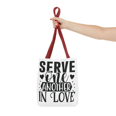 Faith Culture - Serve One Another in Love Christian Tote Bag - Galatians 5:13 Bible Verse