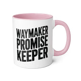 Faith Culture - Waymaker Promise Keeper - Christian Accent Coffee Mug, 11oz Pink 11oz