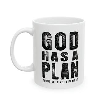 GOD Has a Plan Ceramic Mug - Faithful Reminder for Jesus Followers, Church Gift, 11oz