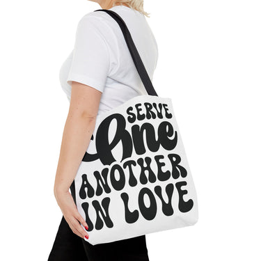 Faith Culture - Serve One Another in Love Christian Tote Bag - Inspirational Bible Verse Galatians 5:13