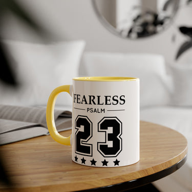 Faith Culture - Fearless Psalm 23 - Christian Accent Coffee Mug, 11oz