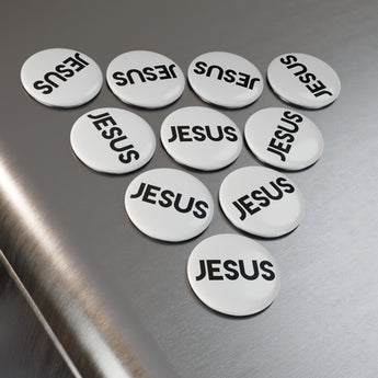 Faith Culture - Jesus -Christian Button Magnet, Round (1 & 10 pcs)