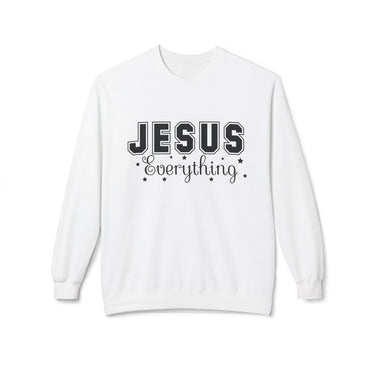 Faith Culture - Jesus Is Everything Christian Crewneck Sweatshirt – White | Bold Faith Pullover White