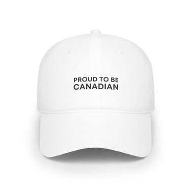 Faith Culture – Proud to Be Canadian Low Profile Baseball Cap – White | Minimal Patriotic Statement Hat White One size