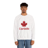Faith Culture β Bold Maple Canada Crewneck Sweatshirt β White | Iconic National Pride Pullover