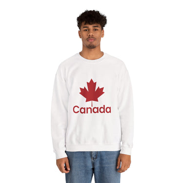 Faith Culture β Bold Maple Canada Crewneck Sweatshirt β White | Iconic National Pride Pullover