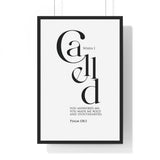 When I Called framed Christian wall art inspired by Psalm 138:3, black frame with black and white scripture typography