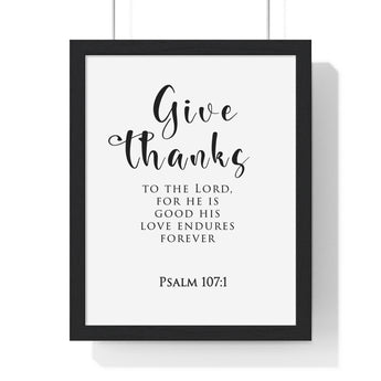 Grateful Hearts - Psalm 107:1 - Christian Wall Art