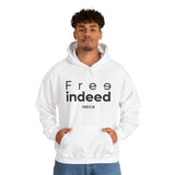 Free Indeed Abstract Christian Hoodie | John 8:36 Bible Verse Apparel