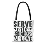 Faith Culture - Serve One Another in Love Christian Tote Bag - Galatians 5:13 Bible Verse